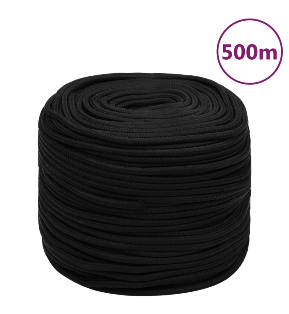 Corde de travail Noir 8 mm 500 m Polyester