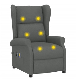 Fauteuil de massage électrique à oreilles gris foncé Tissu