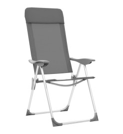 Chaises de camping pliables 4 pcs Gris Aluminium