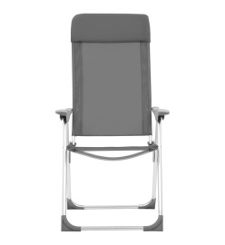 Chaises de camping pliables 4 pcs Gris Aluminium