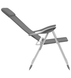 Chaises de camping pliables 4 pcs Gris Aluminium