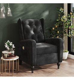 Fauteuil de massage inclinable noir velours