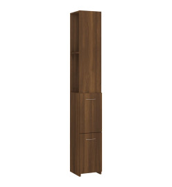 Armoire de bain chêne marron 25x26,5x170 cm bois d'ingénierie