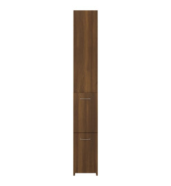 Armoire de bain chêne marron 25x26,5x170 cm bois d'ingénierie