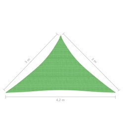 Voile d'ombrage 160 g/m² Vert clair 3x3x4,2 m PEHD