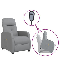 Fauteuil de massage inclinable Gris clair Tissu