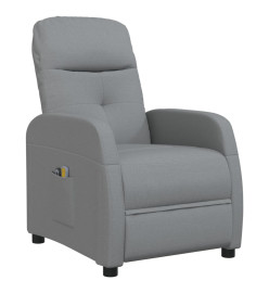 Fauteuil de massage inclinable Gris clair Tissu