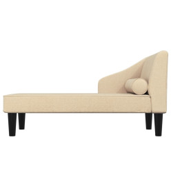 Chaise longue avec traversin crème tissu