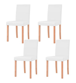 Table et chaises 5 pcs Cuir synthétique Chêne Couleur crème