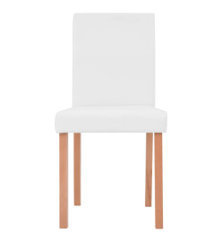 Table et chaises 5 pcs Cuir synthétique Chêne Couleur crème