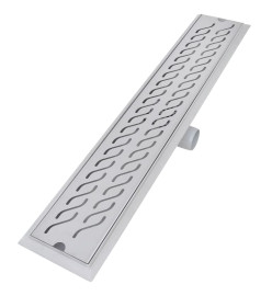 Drain de douche linéaire 2 pcs Vague 730x140mm Acier inoxydable