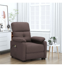 Fauteuil électrique de massage Marron foncé Tissu