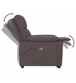 Fauteuil électrique de massage Marron foncé Tissu