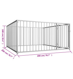 Chenil d'extérieur pour chiens 200 x 200 x 100 cm