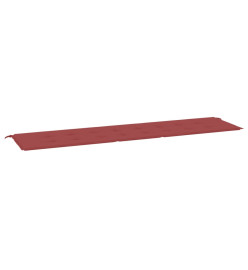 Coussin de banc de jardin rouge bordeaux 200x50x3 cm