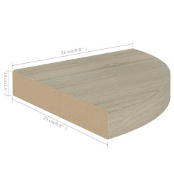 Étagère d'angle flottante Chêne 25x25x3,8 cm MDF