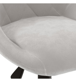 Chaise pivotante de salle à manger Gris clair Velours