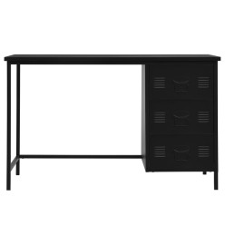 Bureau industriel avec tiroirs Noir 120x55x75 cm Acier