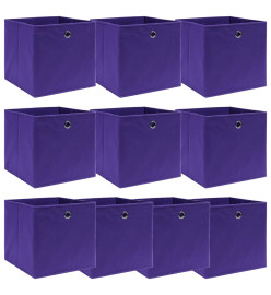 Boîtes de rangement 10 pcs Violet 32x32x32 cm Tissu