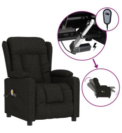 Fauteuil électrique de massage Noir Tissu