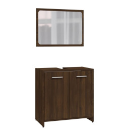 Ensemble de meubles de salle de bain 3 pcs Chêne marron