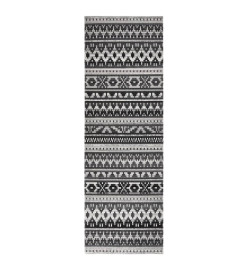 Tapis à tissage plat d'extérieur 80x250 cm Gris foncé