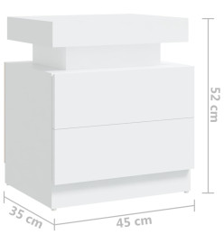 Table de chevet Blanc 45x35x52 cm Aggloméré