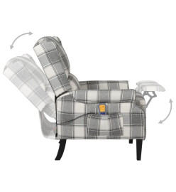 Fauteuil de massage inclinable gris blanc tissu