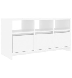 Meuble TV Blanc brillant 102x37,5x52,5 cm Aggloméré