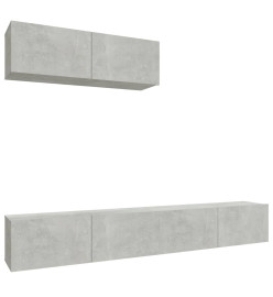 Ensemble de meubles TV 3 pcs Gris béton Bois d'ingénierie