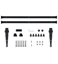 Kit mini de porte d'armoire coulissante Acier au carbone 183 cm