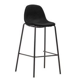 Chaises de bar lot de 4 noir tissu