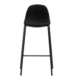 Chaises de bar lot de 4 noir tissu