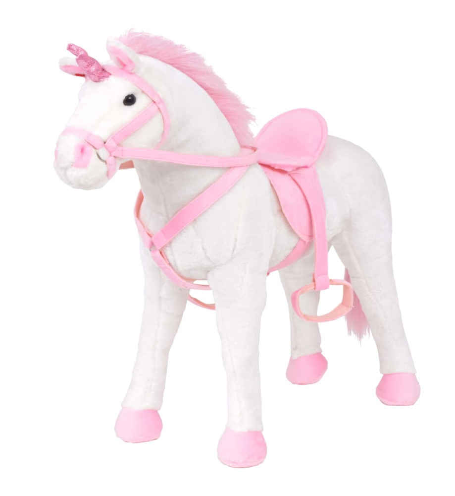 Jouet en peluche Licorne Blanc et rose XXL