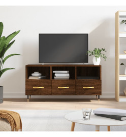 Meuble TV chêne marron 102x36x50 cm bois d'ingénierie