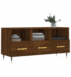 Meuble TV chêne marron 102x36x50 cm bois d'ingénierie