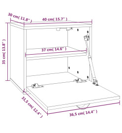 Armoire murale Blanc 40x30x35 cm Bois de pin massif