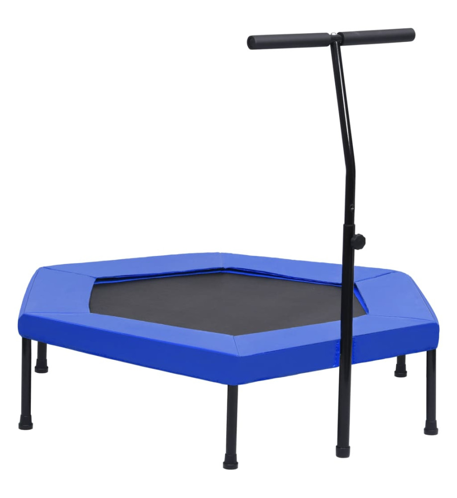 Trampoline avec poignée et coussin de sécurité hexagonal 122 cm