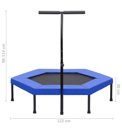 Trampoline avec poignée et coussin de sécurité hexagonal 122 cm