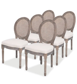 Chaises à manger lot de 6 crème tissu