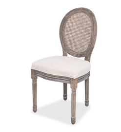 Chaises à manger lot de 6 crème tissu