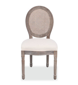 Chaises à manger lot de 6 crème tissu