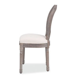 Chaises à manger lot de 6 crème tissu