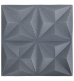 Panneaux muraux 3D 24 pcs 50x50 cm Gris origami 6 m²