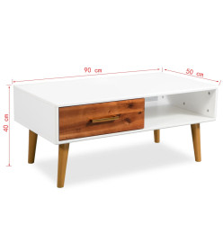 Table basse Bois d'acacia massif 90 x 50 x 40 cm