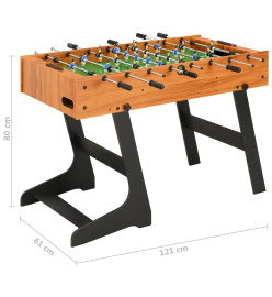 Table de football pliante 121 x 61 x 80 cm Marron clair