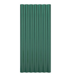 Panneaux de toit 12 pcs Acier enduit de poudre Vert 80x36 cm