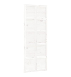 Porte de grange Blanc 80x1,8x214 cm Bois massif de pin