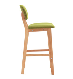 Tabourets de bar lot de 2 vert tissu