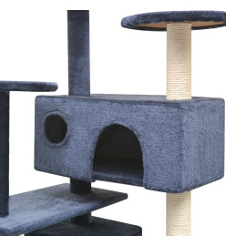 Arbre à chat avec griffoirs en sisal 125 cm Bleu foncé